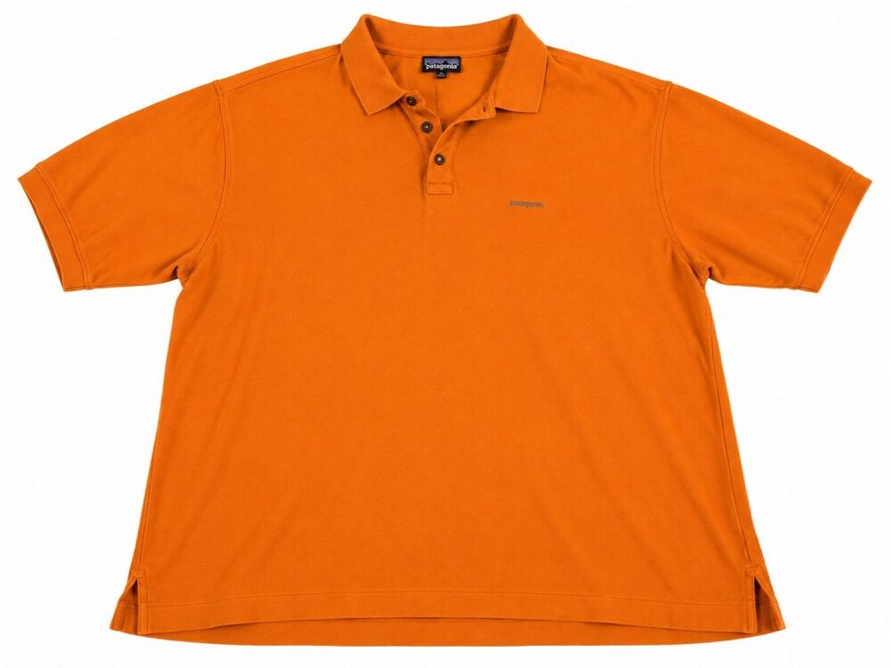 Patagonia Men’s Vintage Organic Cotton Orange Polo Shirt Size XL